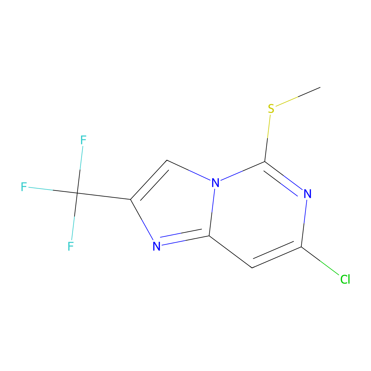 7-Chloro-5-(methylthio)-2-(trifluoromethyl)imidazo[1,2-c]pyrimidine molecular structure, CAS 1059191-44-4