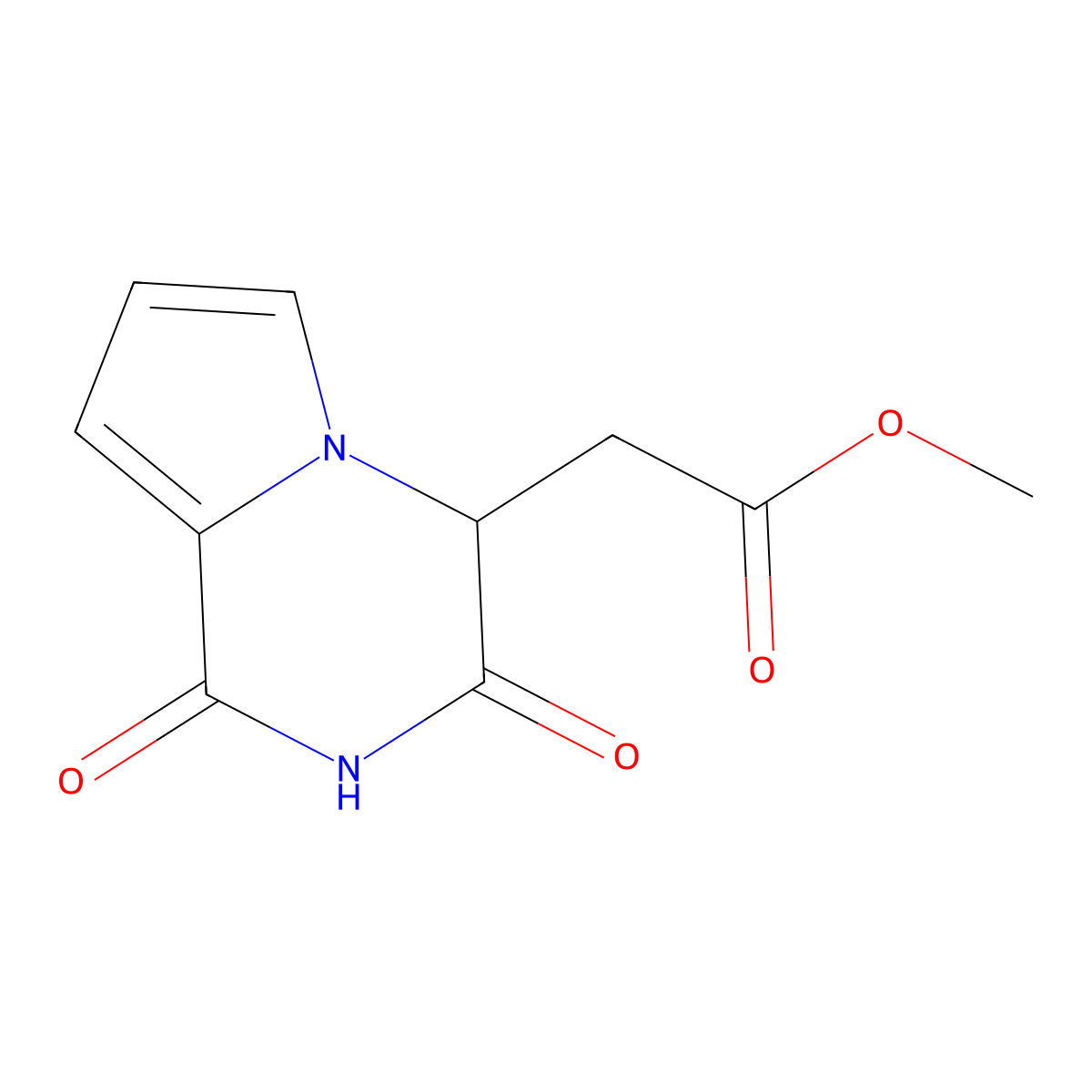 Methyl 2-(1,3-dioxo-1,2,3,4-tetrahydropyrrolo[1,2-a]pyrazin-4-yl)acetate molecular structure, CAS 1059195-96-8