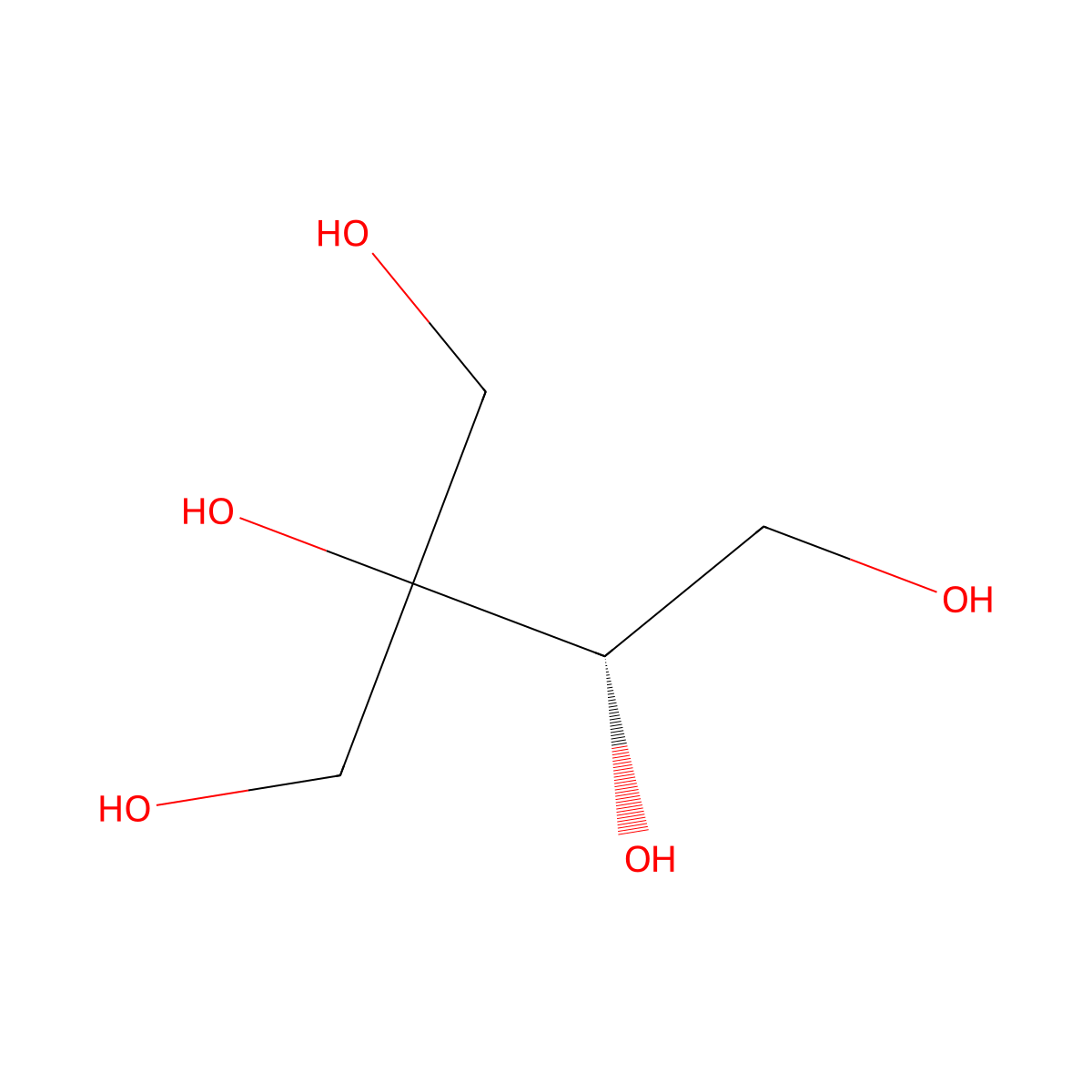 (3S)-2-(Hydroxymethyl)-1,2,3,4-butanetetrol molecular structure, CAS 10592-17-3