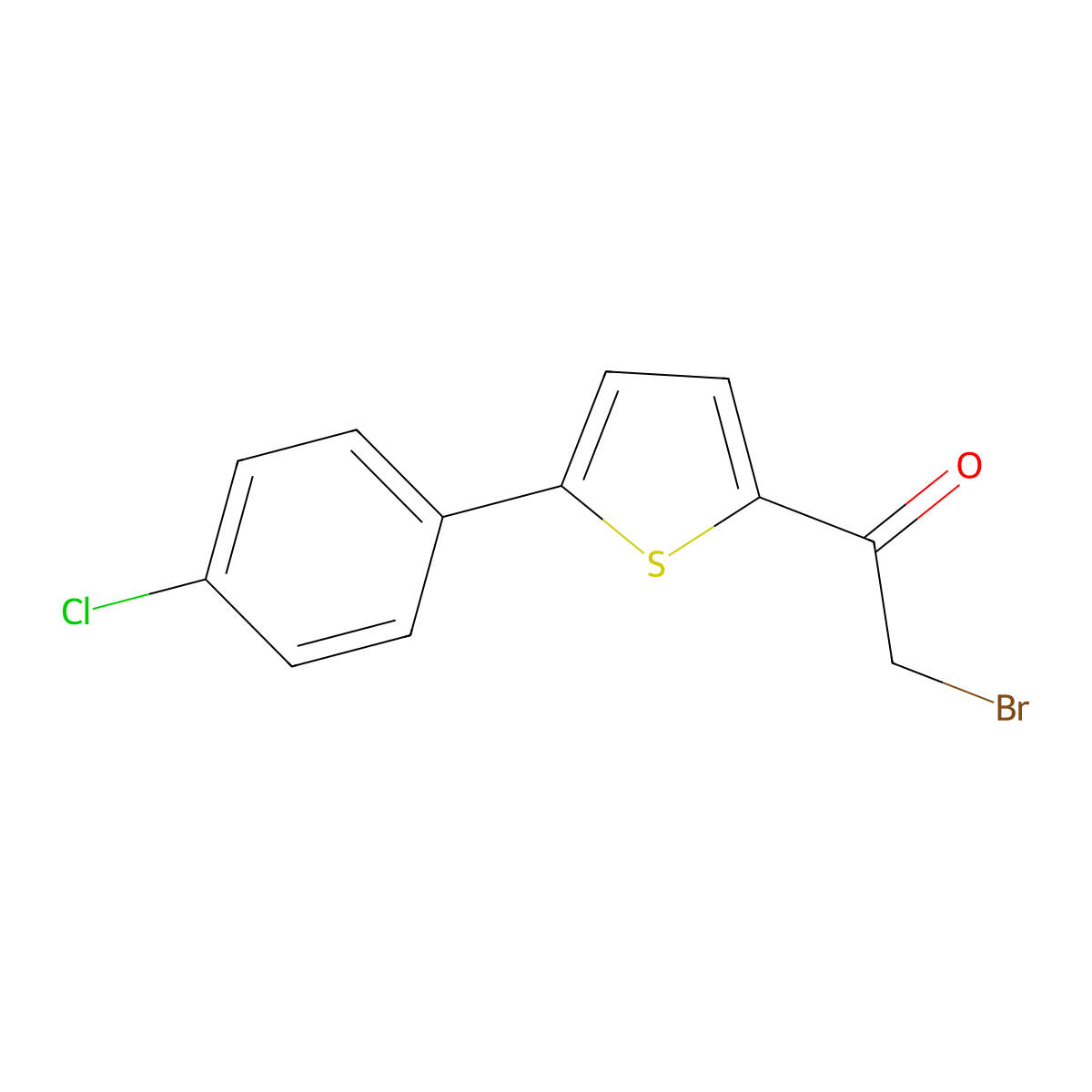 Ethanone, 2-bromo-1-[5-(4-chlorophenyl)-2-thienyl]- molecular structure, CAS 105924-50-3