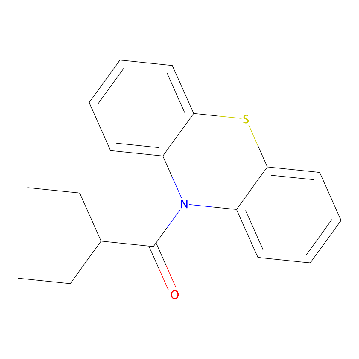 2-Ethyl-1-phenothiazin-10-ylbutan-1-one molecular structure, CAS 105925-87-9