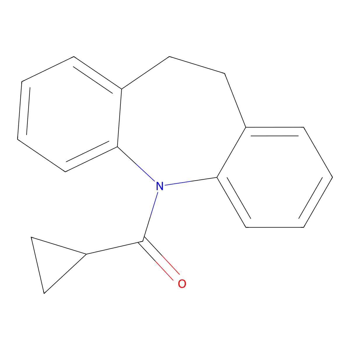 cyclopropyl(10,11-dihydro-5H-dibenzo[b,f]azepin-5-yl)methanone molecular structure, CAS 105925-95-9