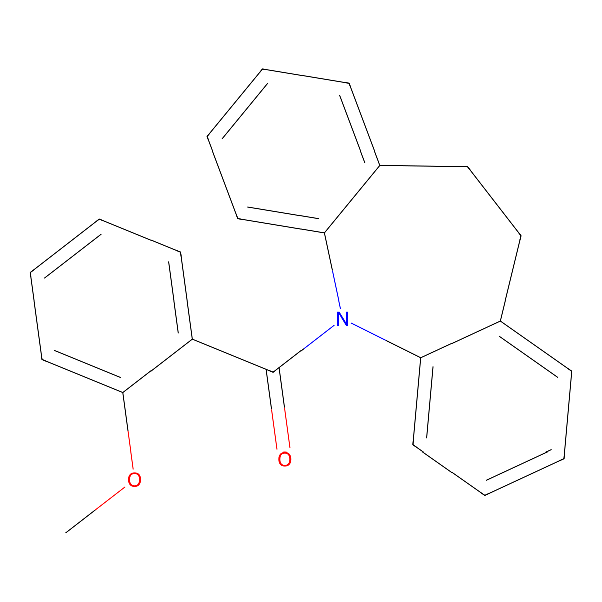 10,11-dihydro-5H-dibenzo[b,f]azepin-5-yl(2-methoxyphenyl)methanone molecular structure, CAS 105926-23-6