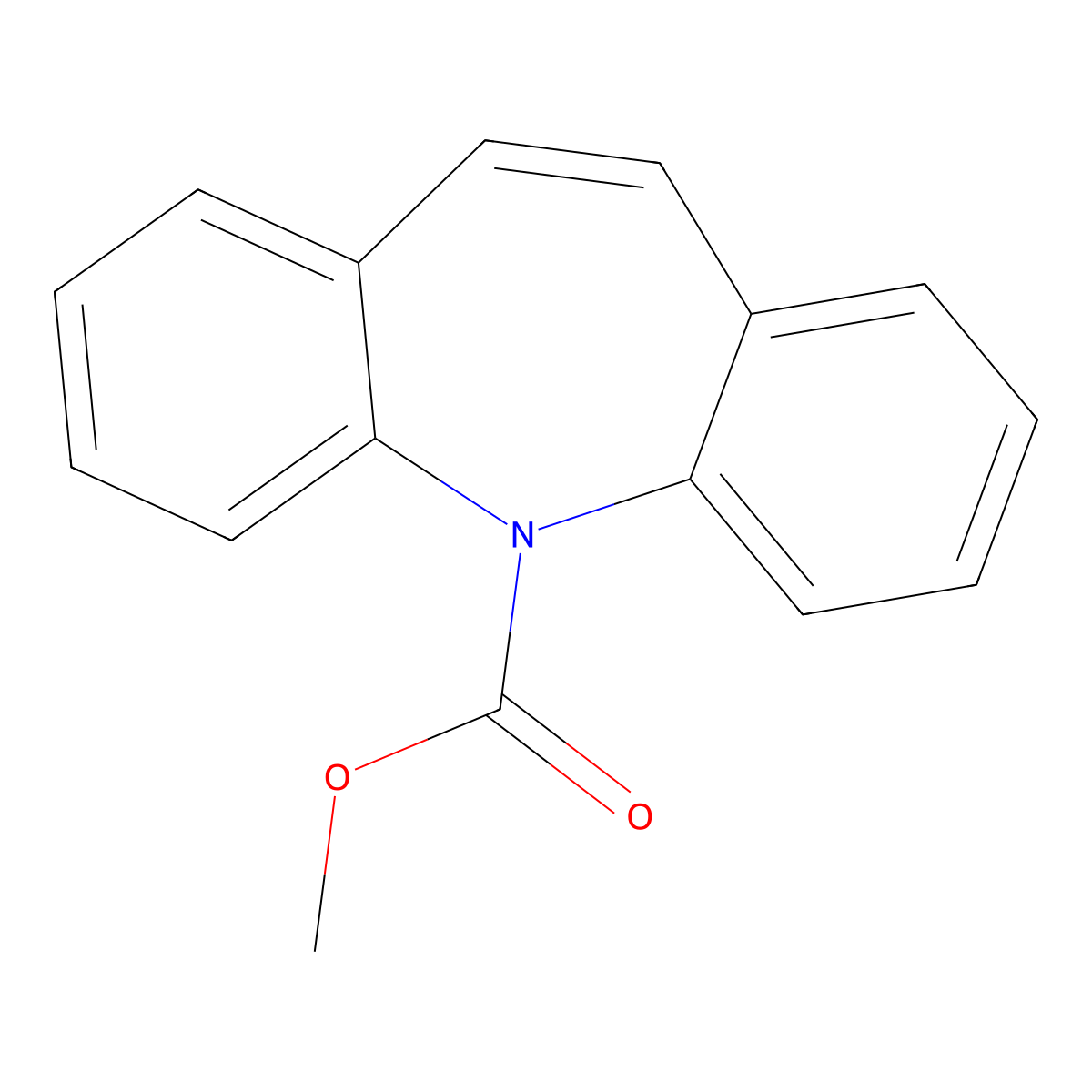 Carbamazepine Methyl Carbamate molecular structure, CAS 105926-34-9