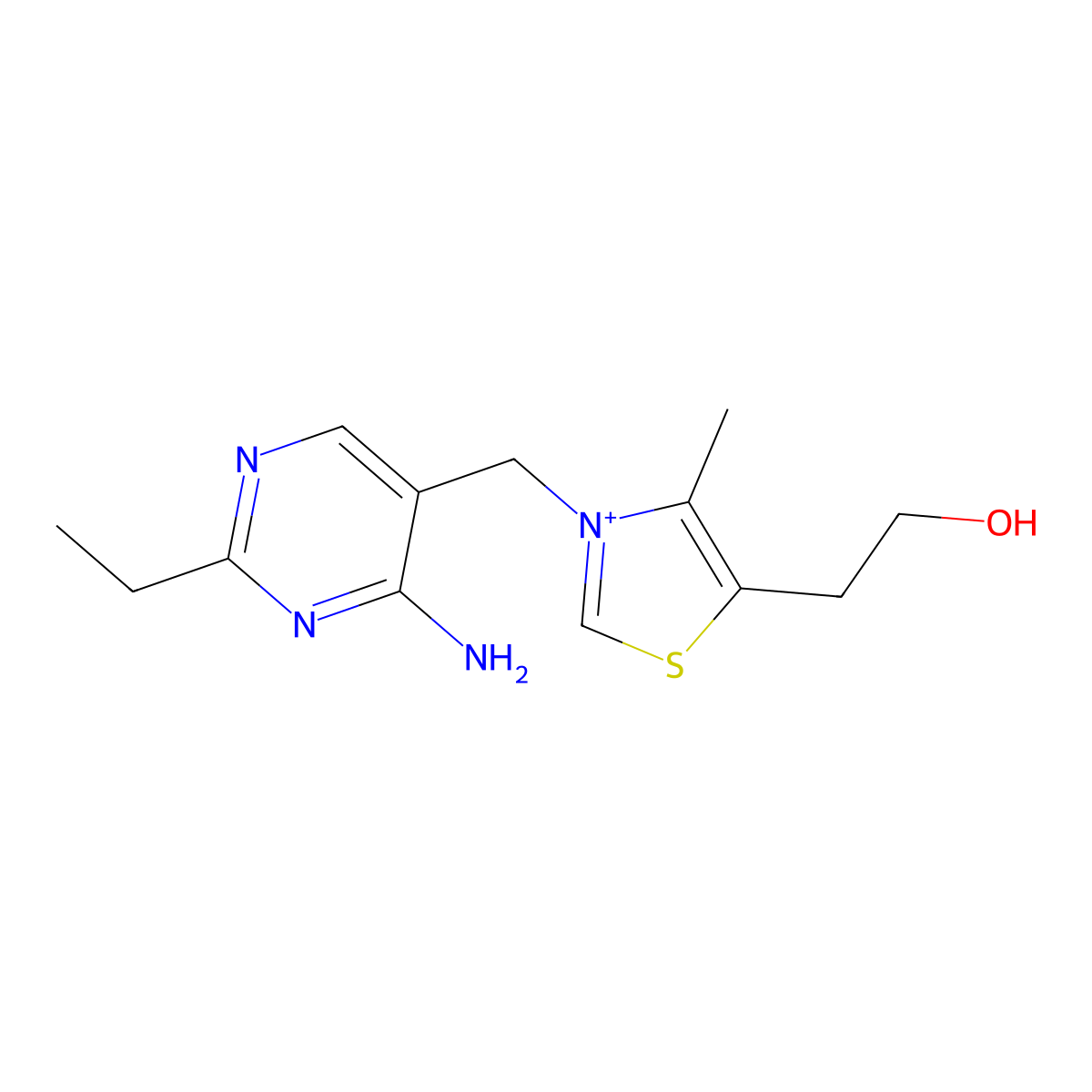 Ethylthiamine molecular structure, CAS 10593-44-9