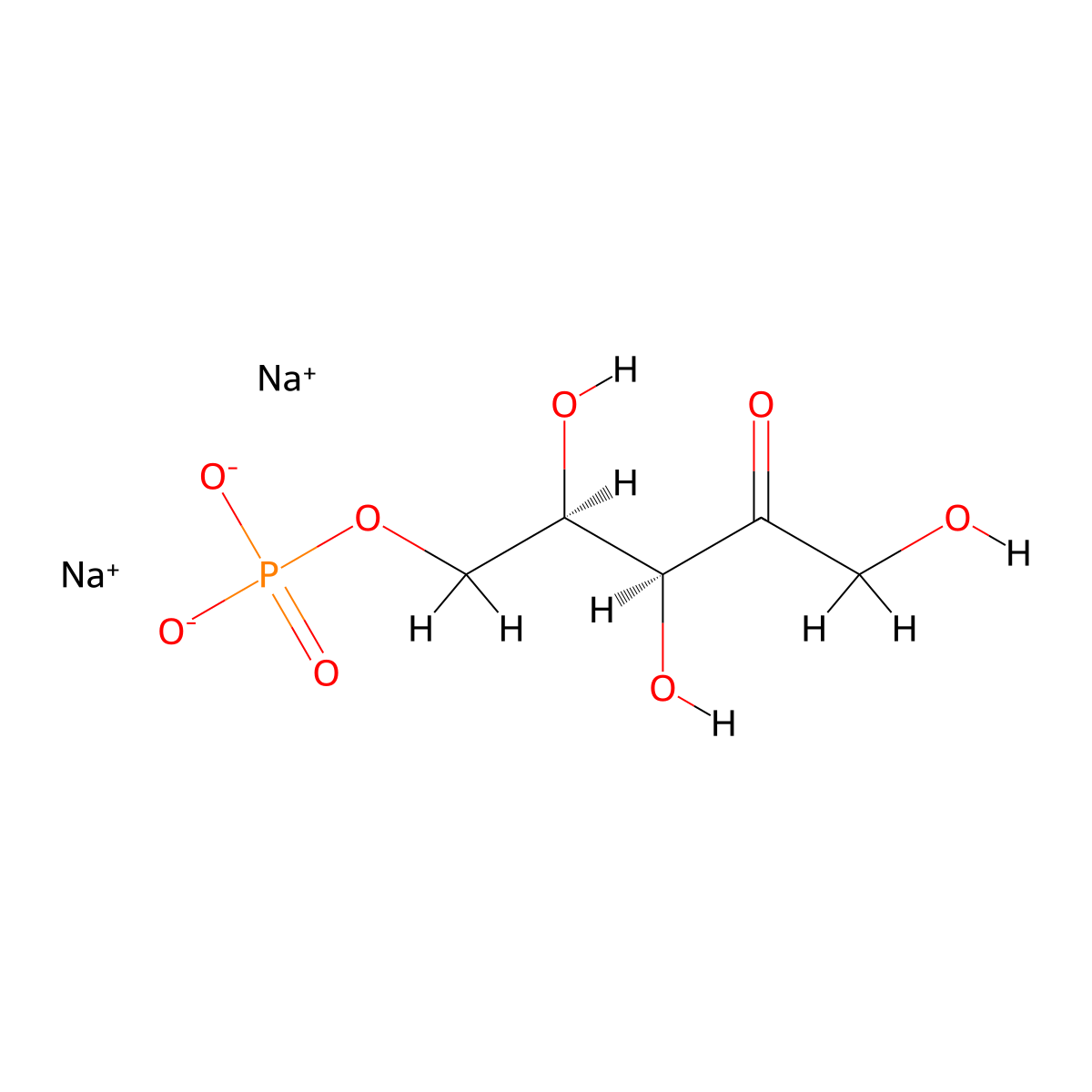 D-Xylulose 5-phosphate sodium molecular structure, CAS 105931-44-0