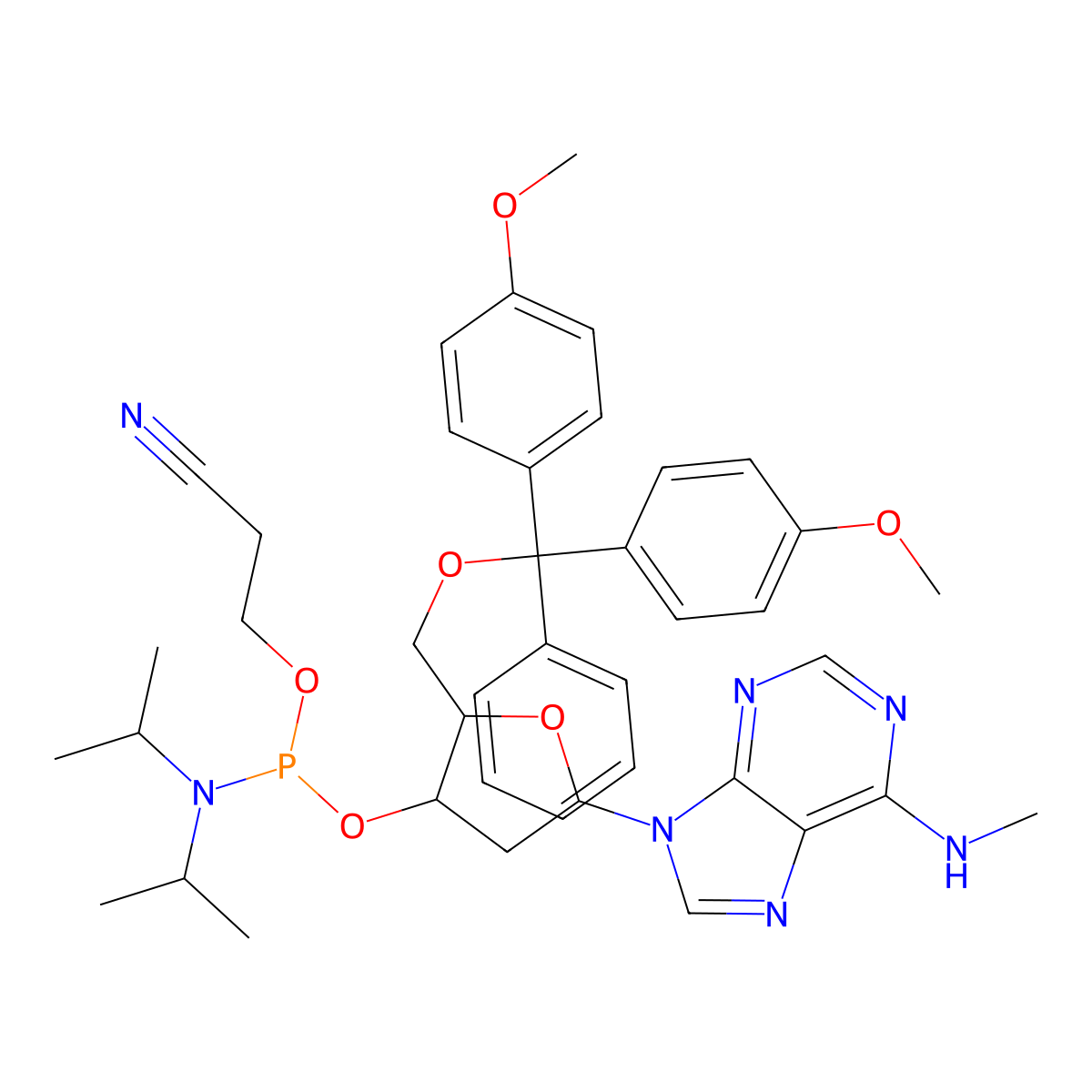 N6-Methyl-dAphosphoramidite molecular structure, CAS 105931-58-6
