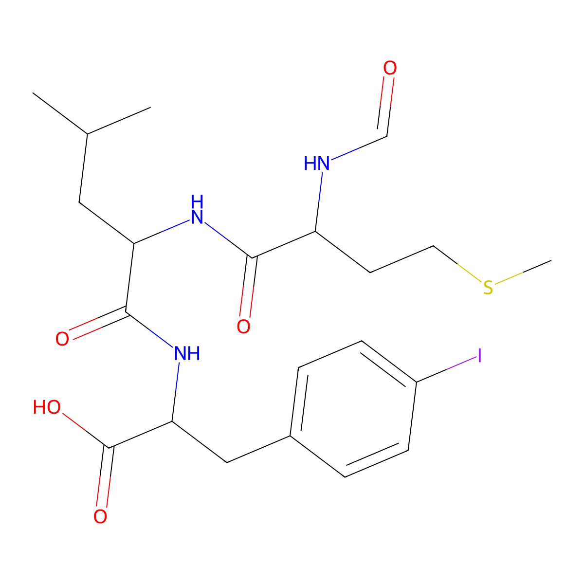 N-Formyl-Met-Leu-p-iodo-Phe molecular structure, CAS 105931-59-7