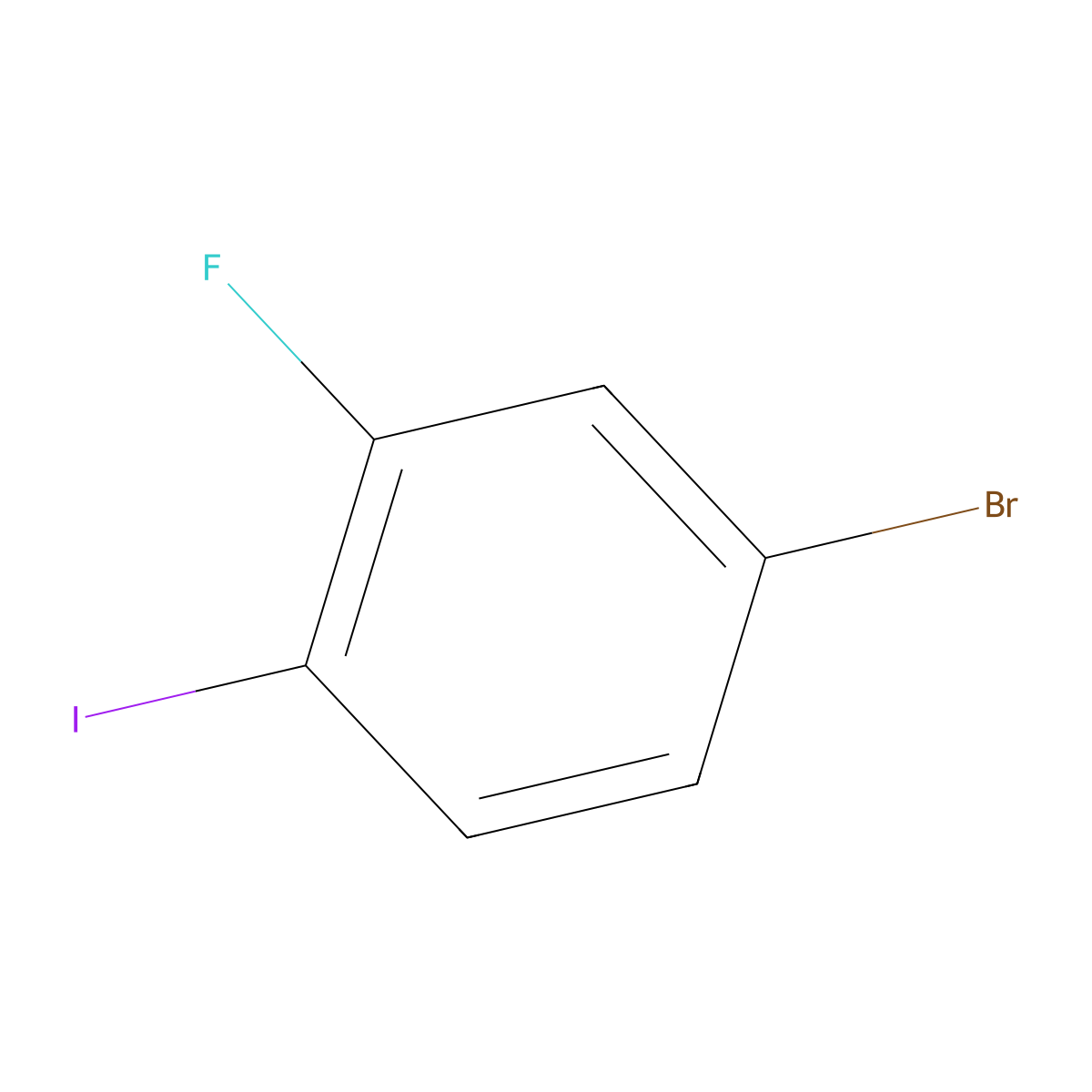 4-Bromo-2-fluoro-1-iodobenzene molecular structure, CAS 105931-73-5