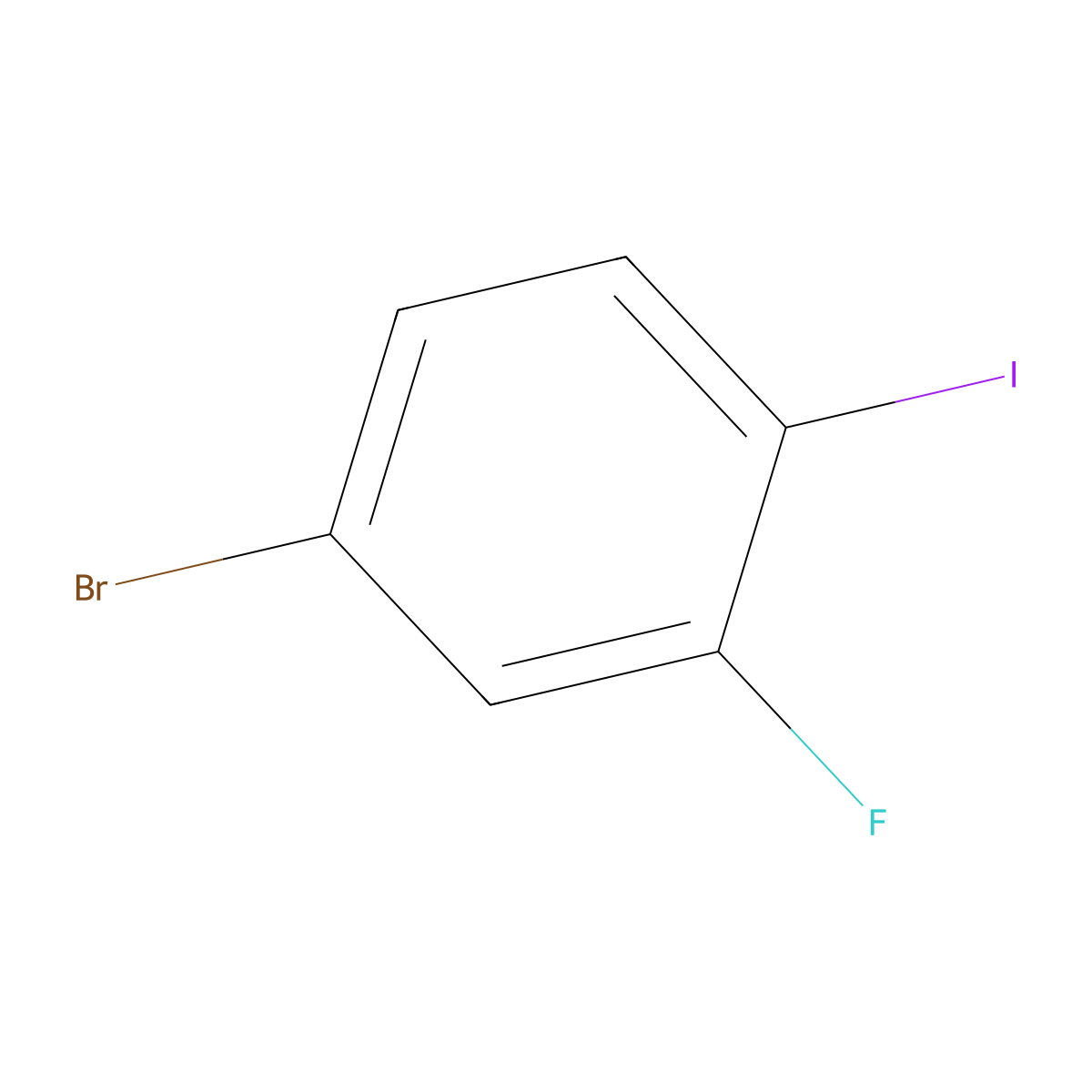 4-Bromo-2-fluoro-1-iodobenzene molecular structure, CAS 105931-73-5