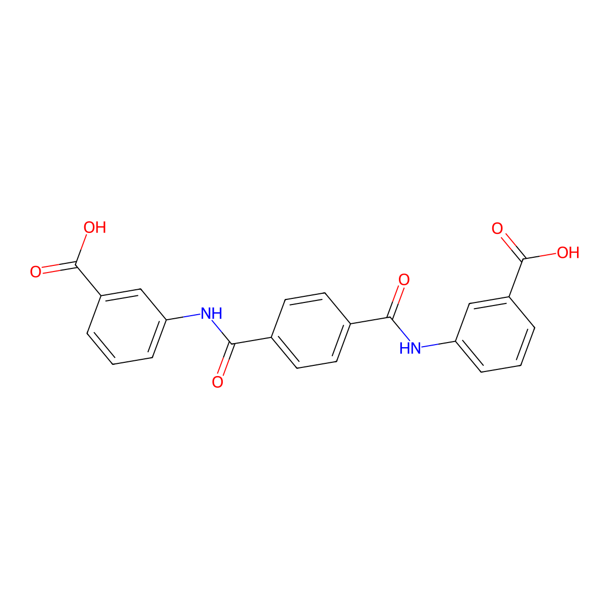 3,3'-(Terephthaloylbis(azanediyl))dibenzoic acid molecular structure, CAS 105937-19-7
