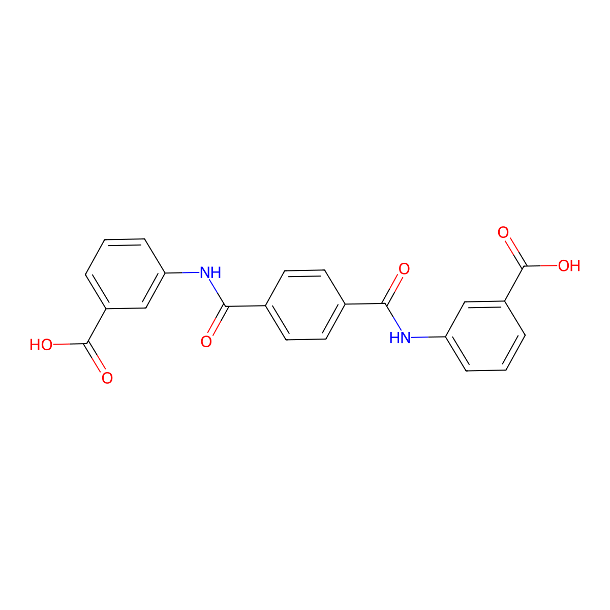 3,3'-(Terephthaloylbis(azanediyl))dibenzoic acid molecular structure, CAS 105937-19-7