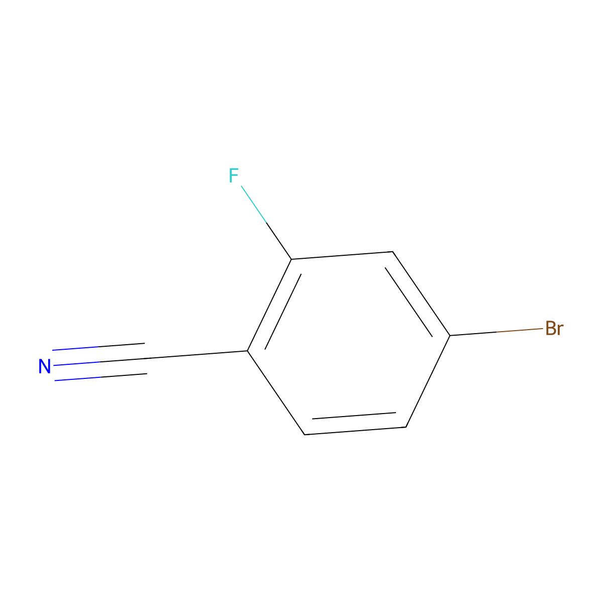 4-Bromo-2-fluorobenzonitrile molecular structure, CAS 105942-08-3