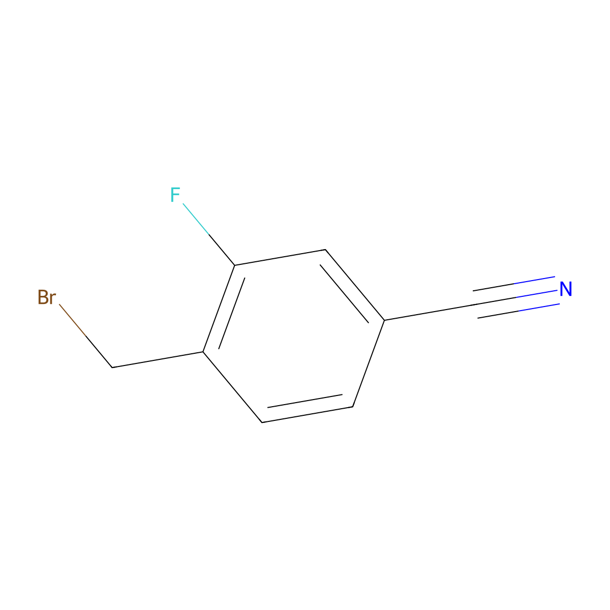 4-(Bromomethyl)-3-fluorobenzonitrile molecular structure, CAS 105942-09-4