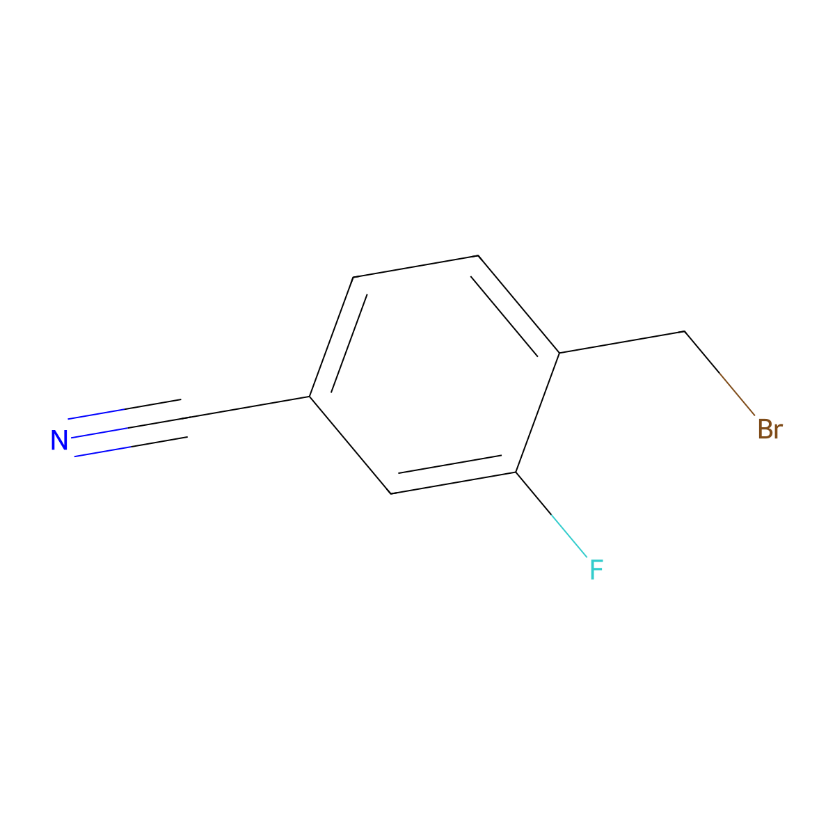 4-(Bromomethyl)-3-fluorobenzonitrile molecular structure, CAS 105942-09-4