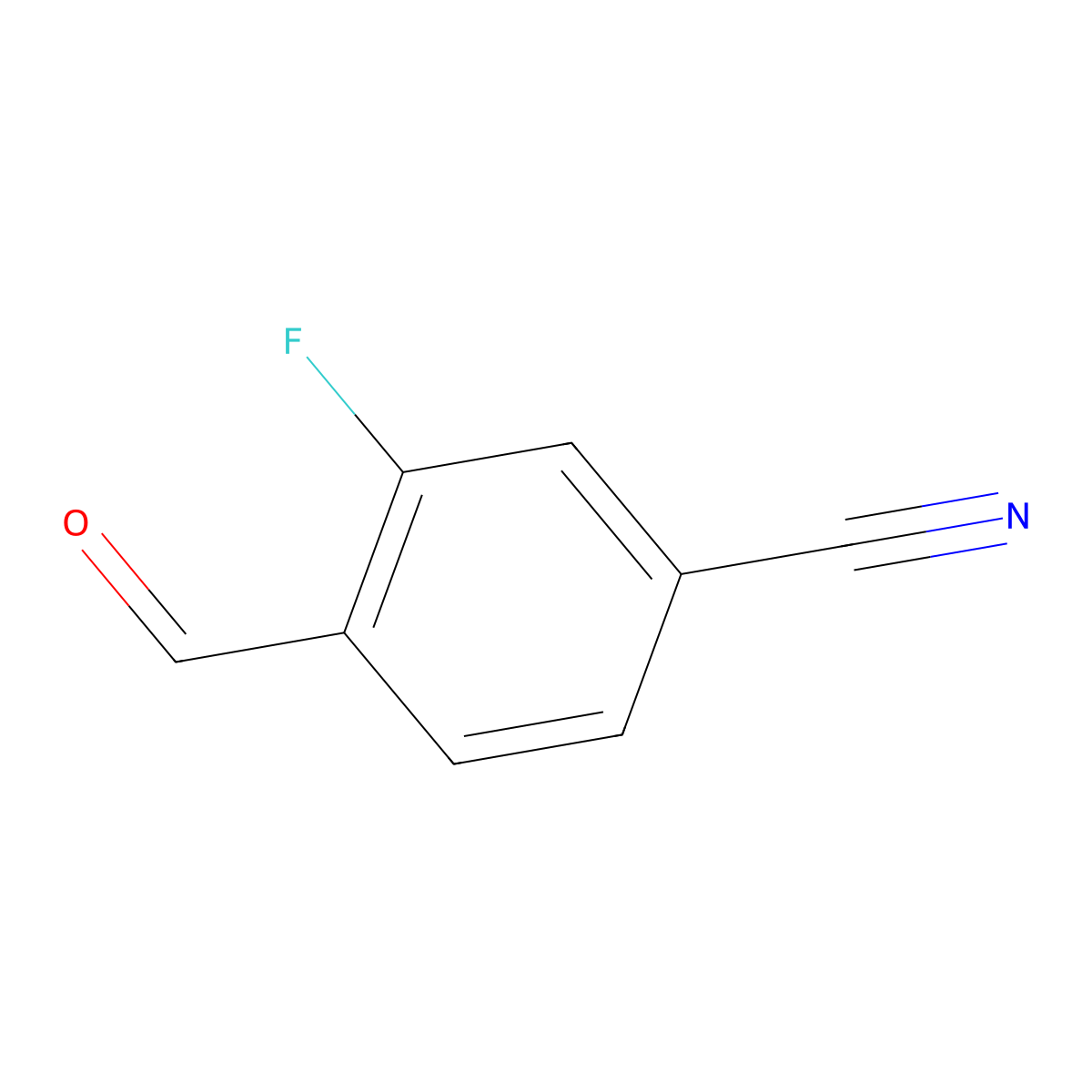 3-Fluoro-4-formylbenzonitrile molecular structure, CAS 105942-10-7