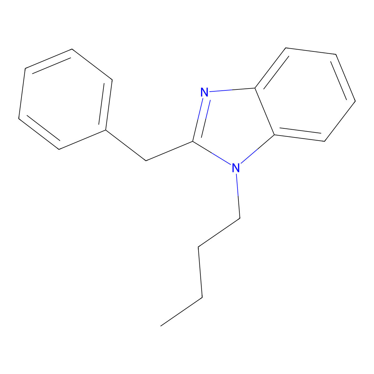 1H-Benzimidazole, 1-butyl-2-(phenylmethyl)- molecular structure, CAS 105949-48-2