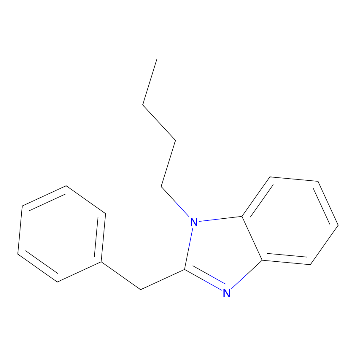 1H-Benzimidazole, 1-butyl-2-(phenylmethyl)- molecular structure, CAS 105949-48-2