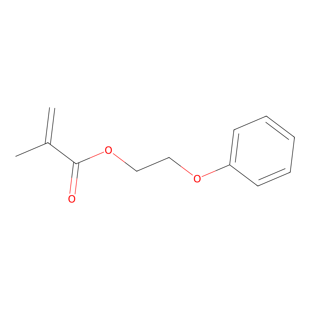 2-Phenoxyethyl methacrylate molecular structure, CAS 10595-06-9