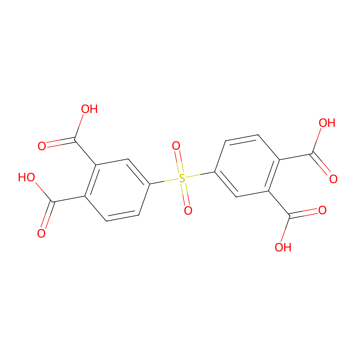 4-(3,4-Dicarboxyphenyl)sulfonylphthalic acid molecular structure, CAS 10595-31-0