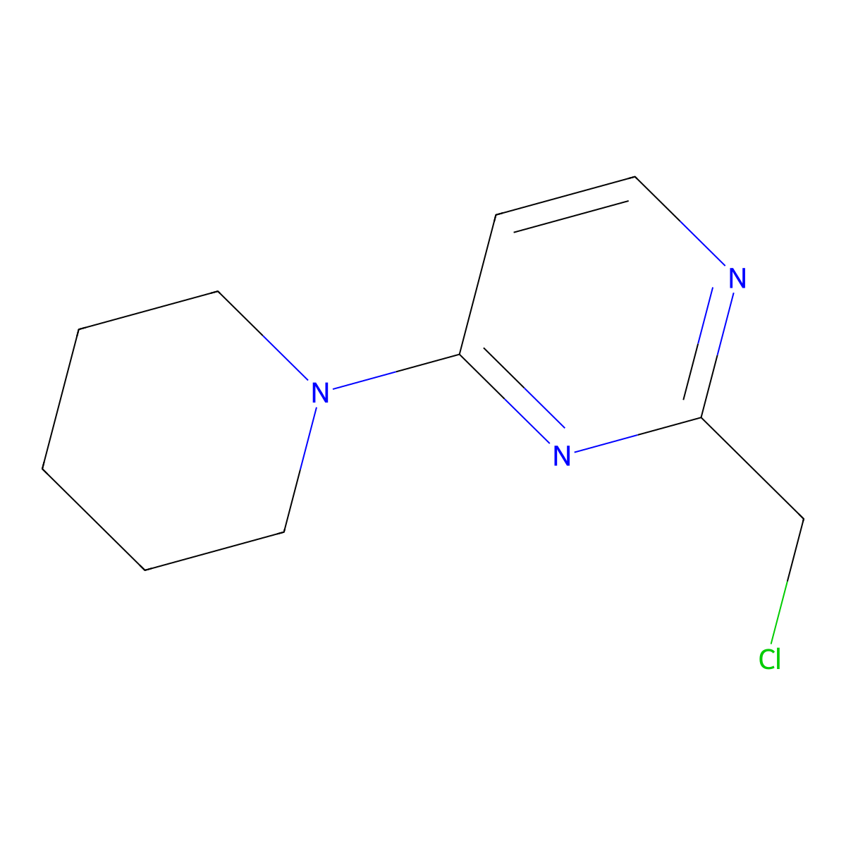 2-(Chloromethyl)-4-(piperidin-1-yl)pyrimidine molecular structure, CAS 105950-92-3