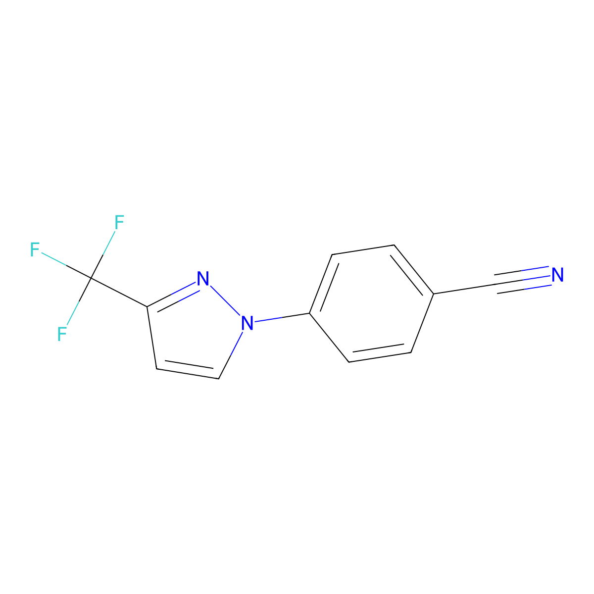 4-[3-(trifluoromethyl)-1H-pyrazol-1-yl]benzonitrile molecular structure, CAS 1059539-29-5