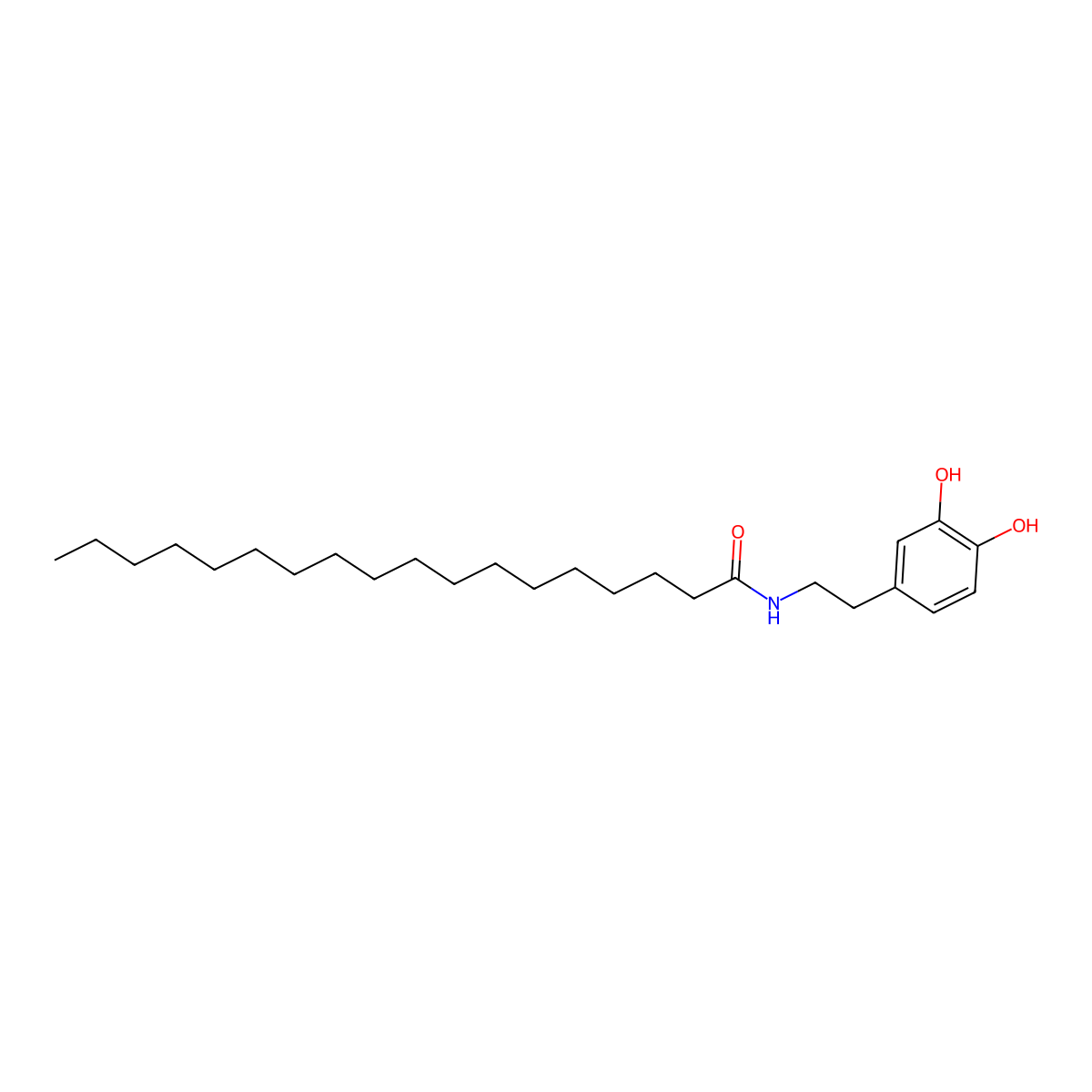 N-Stearoyldopamine molecular structure, CAS 105955-10-0