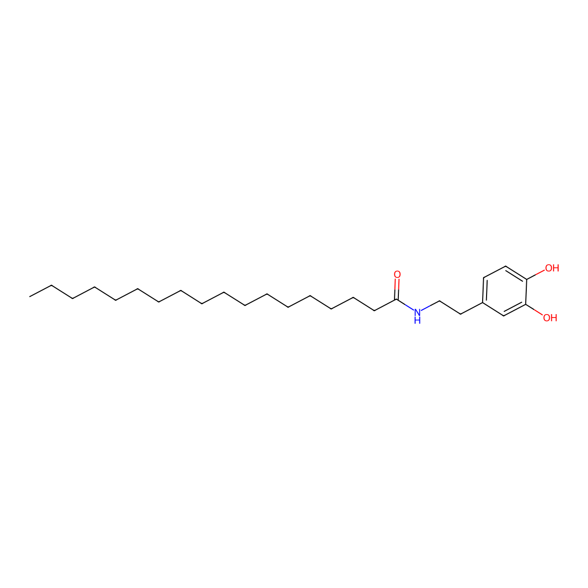 N-Stearoyldopamine molecular structure, CAS 105955-10-0