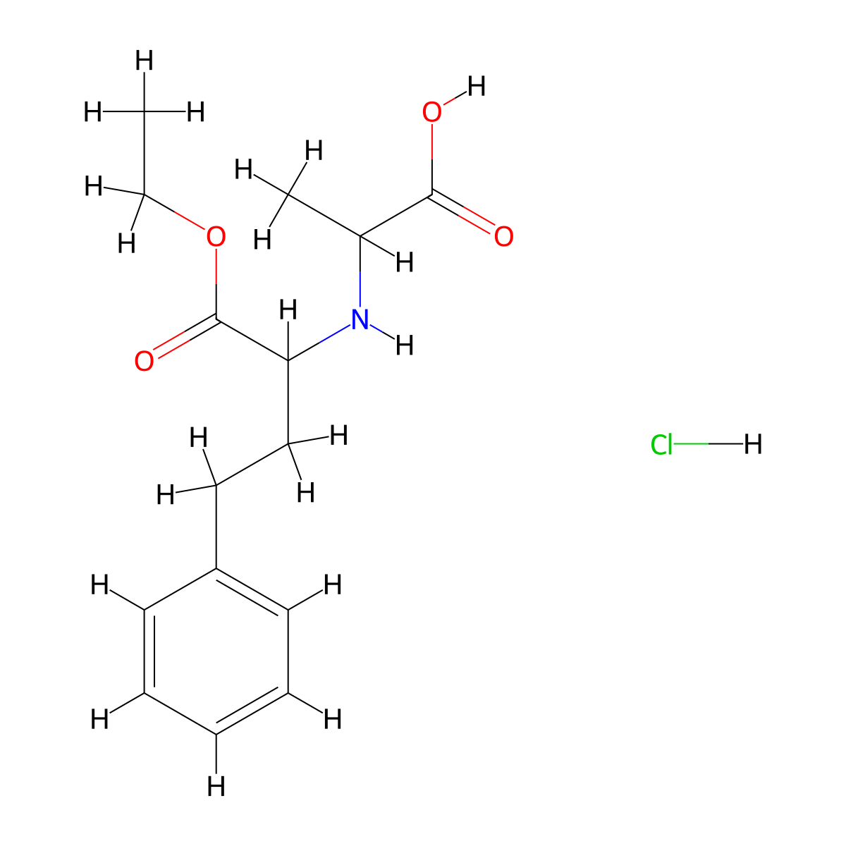 2-[(1-Ethoxy-1-oxo-4-phenylbutan-2-yl)amino]propanoic acid hydrochloride molecular structure, CAS 105955-80-4