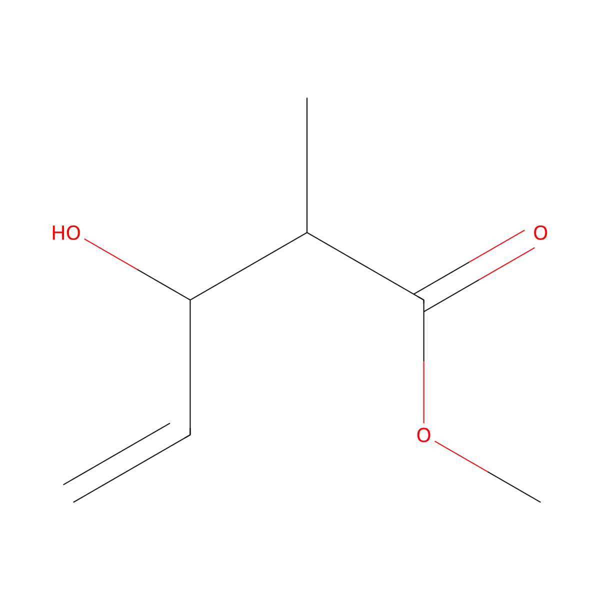 Methyl 3-hydroxy-2-methylpent-4-enoate molecular structure, CAS 1059575-18-6