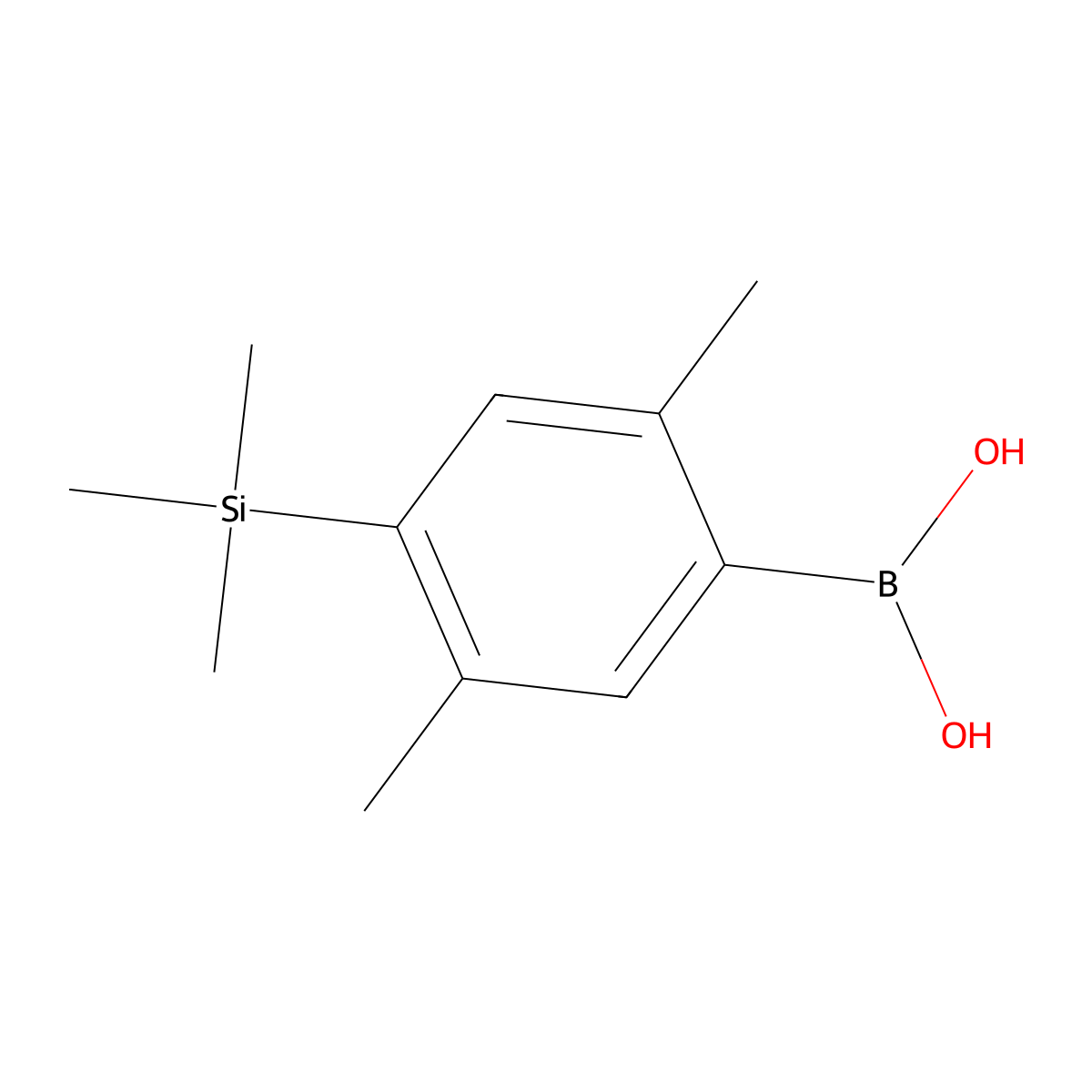 [2,5-Dimethyl-4-(trimethylsilyl)phenyl]boronic acid molecular structure, CAS 1059575-28-8