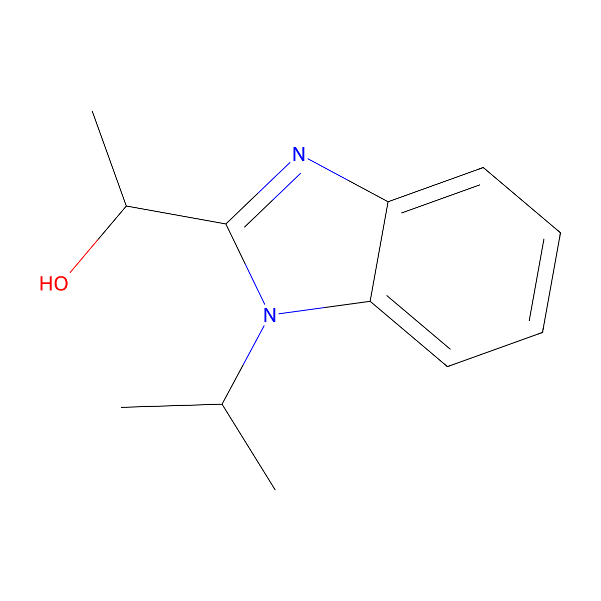 1-(1-isopropyl-1H-benzo[d]imidazol-2-yl)ethanol molecular structure, CAS 105958-75-6