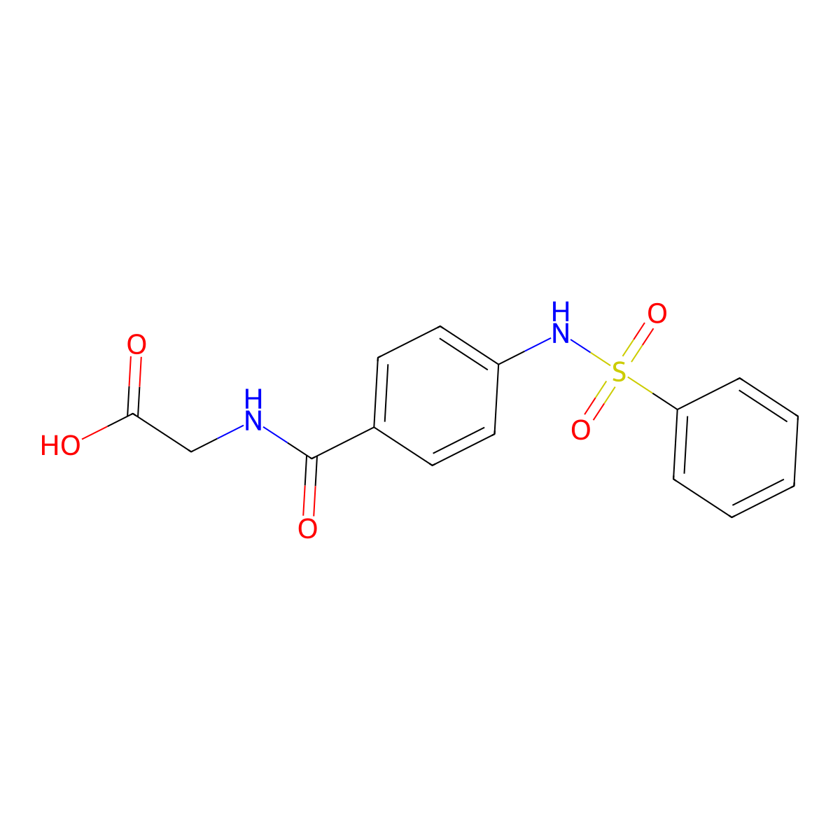 Glycine, N-[4-[(phenylsulfonyl)amino]benzoyl]- molecular structure, CAS 105959-34-0