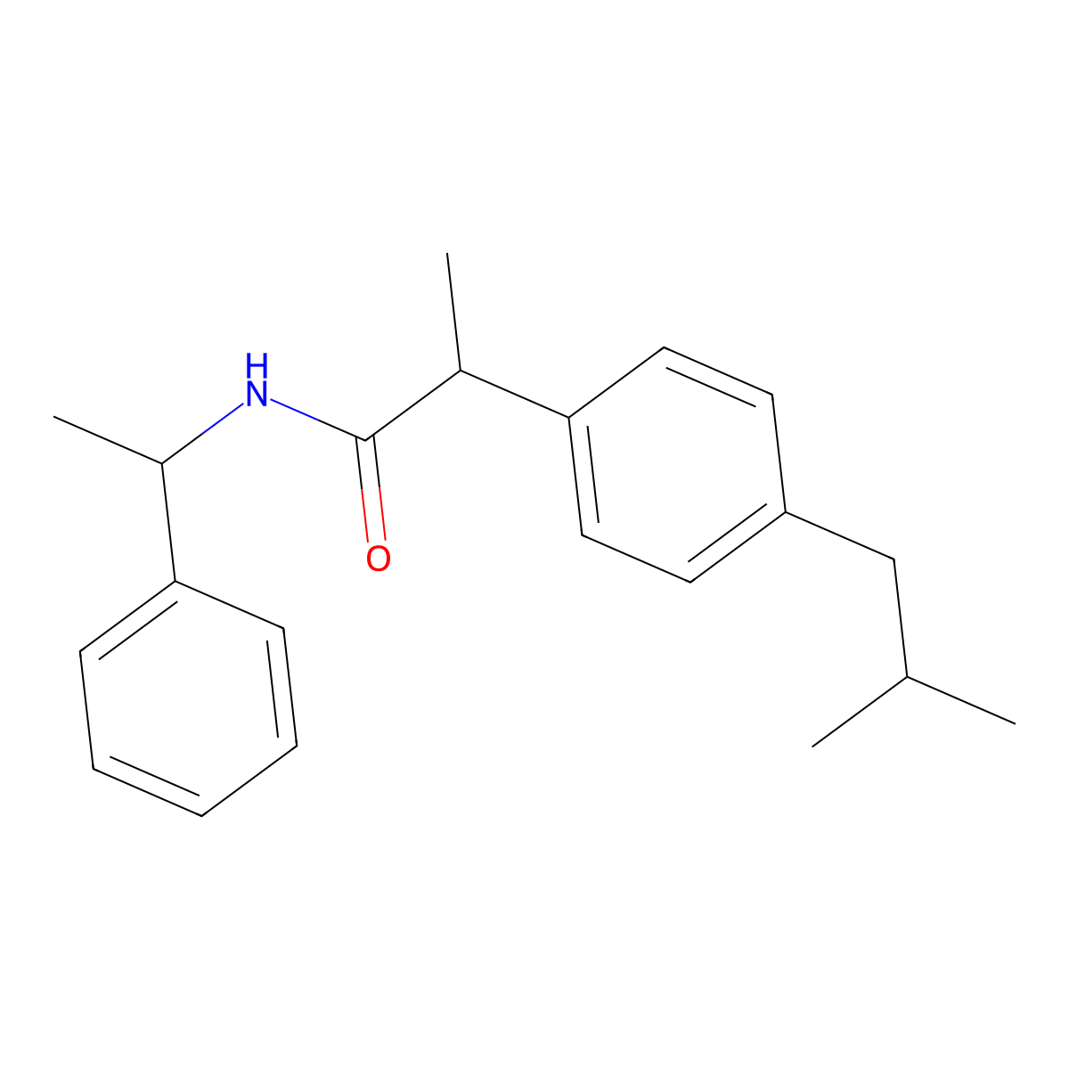 2-(4-Isobutylphenyl)-N-(1-phenylethyl)propanamide molecular structure, CAS 105959-56-6