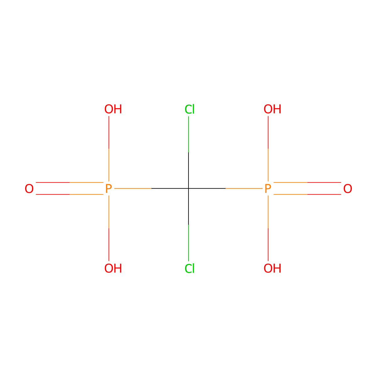 Clodronate molecular structure, CAS 10596-23-3