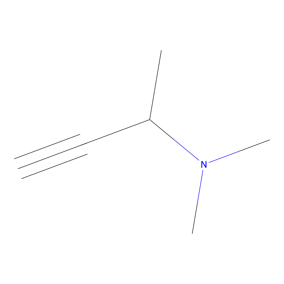 (But-3-yn-2-yl)dimethylamine molecular structure, CAS 10596-44-8