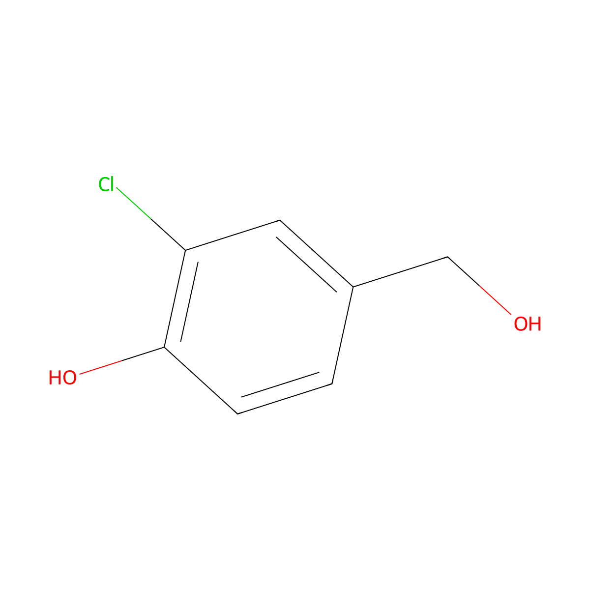 2-Chloro-4-(hydroxymethyl)phenol molecular structure, CAS 105960-29-0
