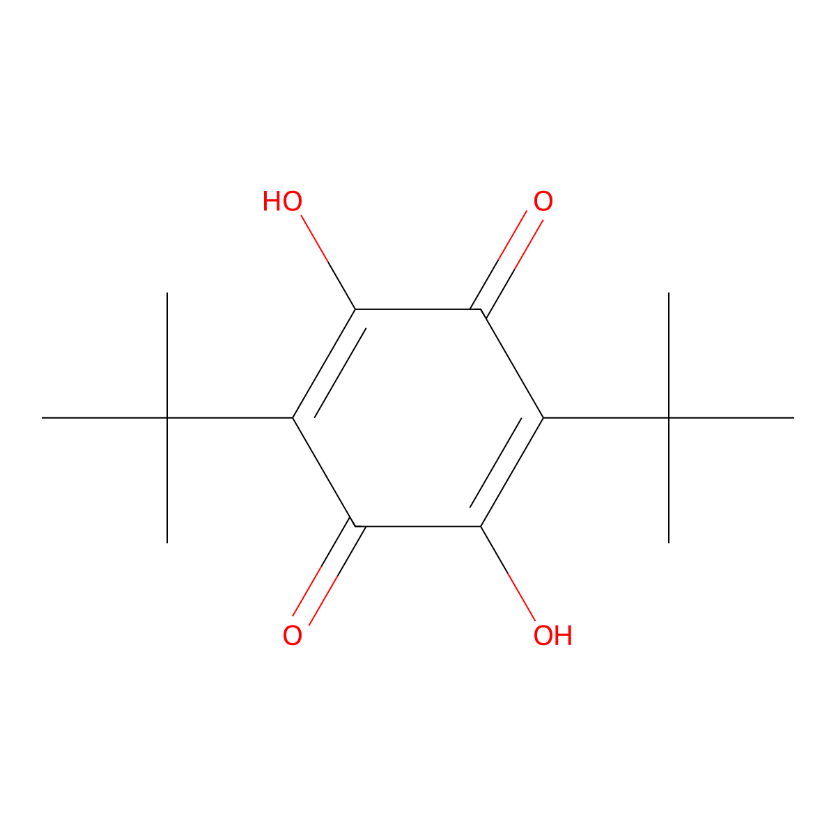 2,5-Di-tert-butyl-3,6-dihydroxycyclohexa-2,5-diene-1,4-dione molecular structure, CAS 105961-85-1