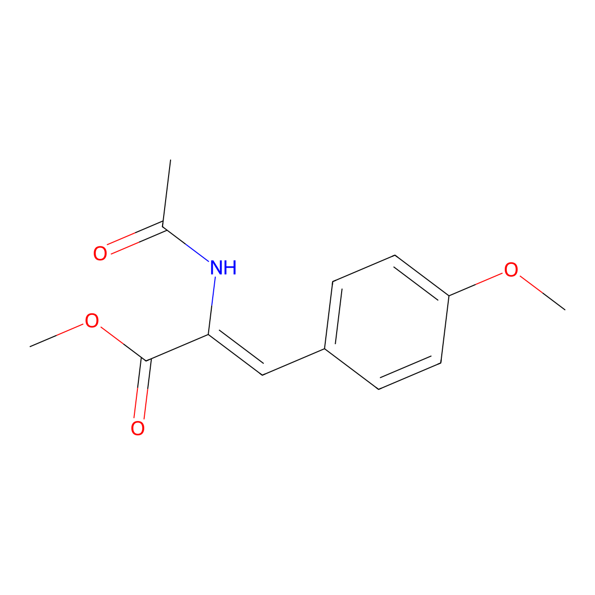 Methyl 2-acetamido-3-(4-methoxyphenyl)prop-2-enoate molecular structure, CAS 105962-56-9