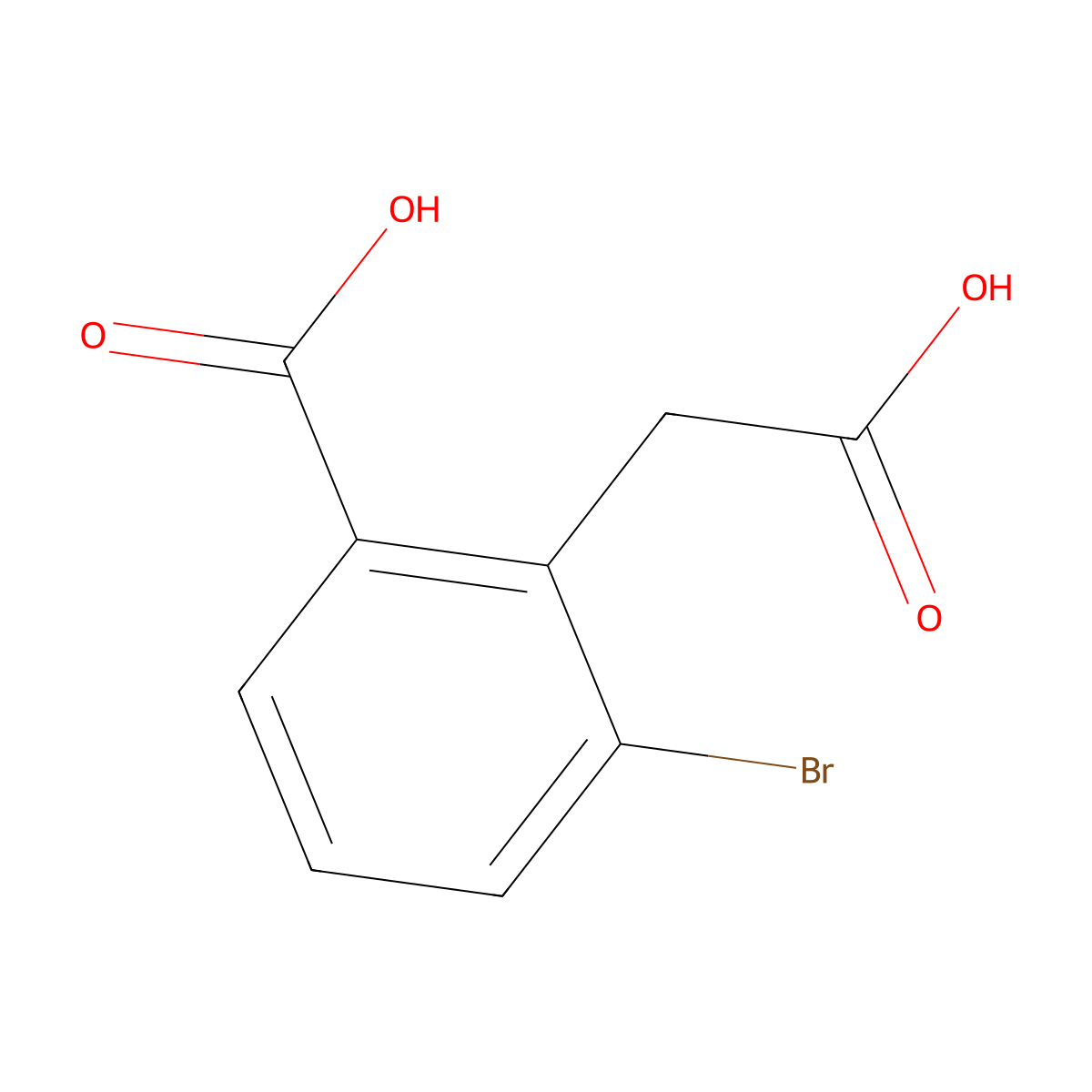 3-Bromo-2-(carboxymethyl)benzoic acid molecular structure, CAS 1059623-69-6
