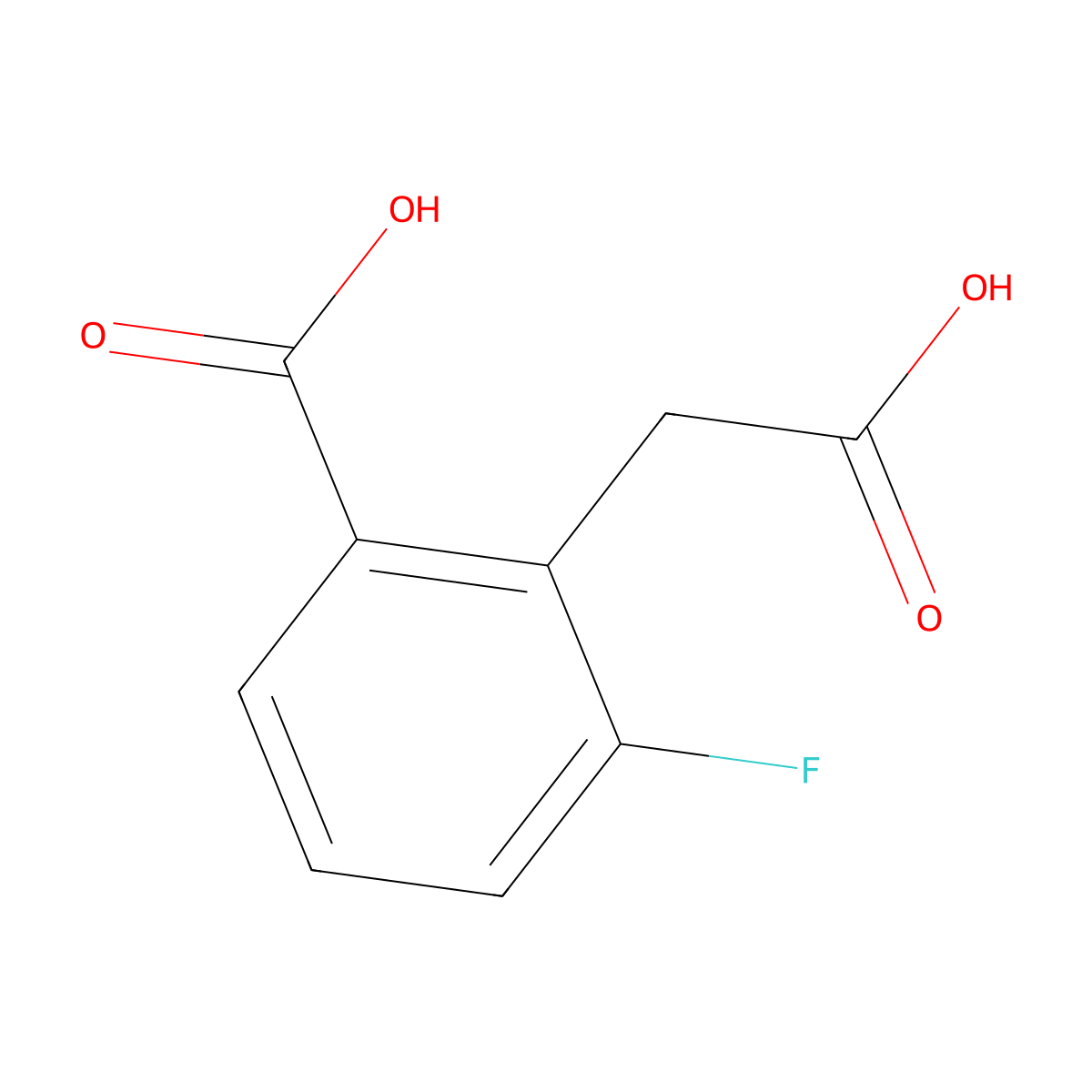 2-(Carboxymethyl)-3-fluorobenzoic acid molecular structure, CAS 1059623-72-1