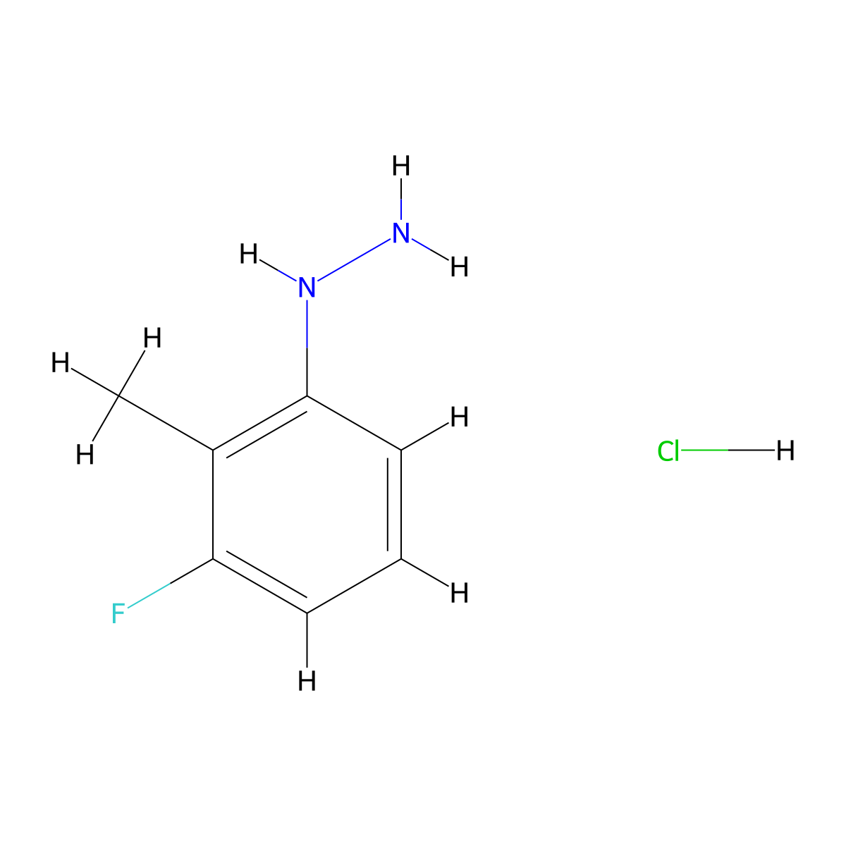 (3-Fluoro-2-methylphenyl)hydrazine hydrochloride molecular structure, CAS 1059626-01-5
