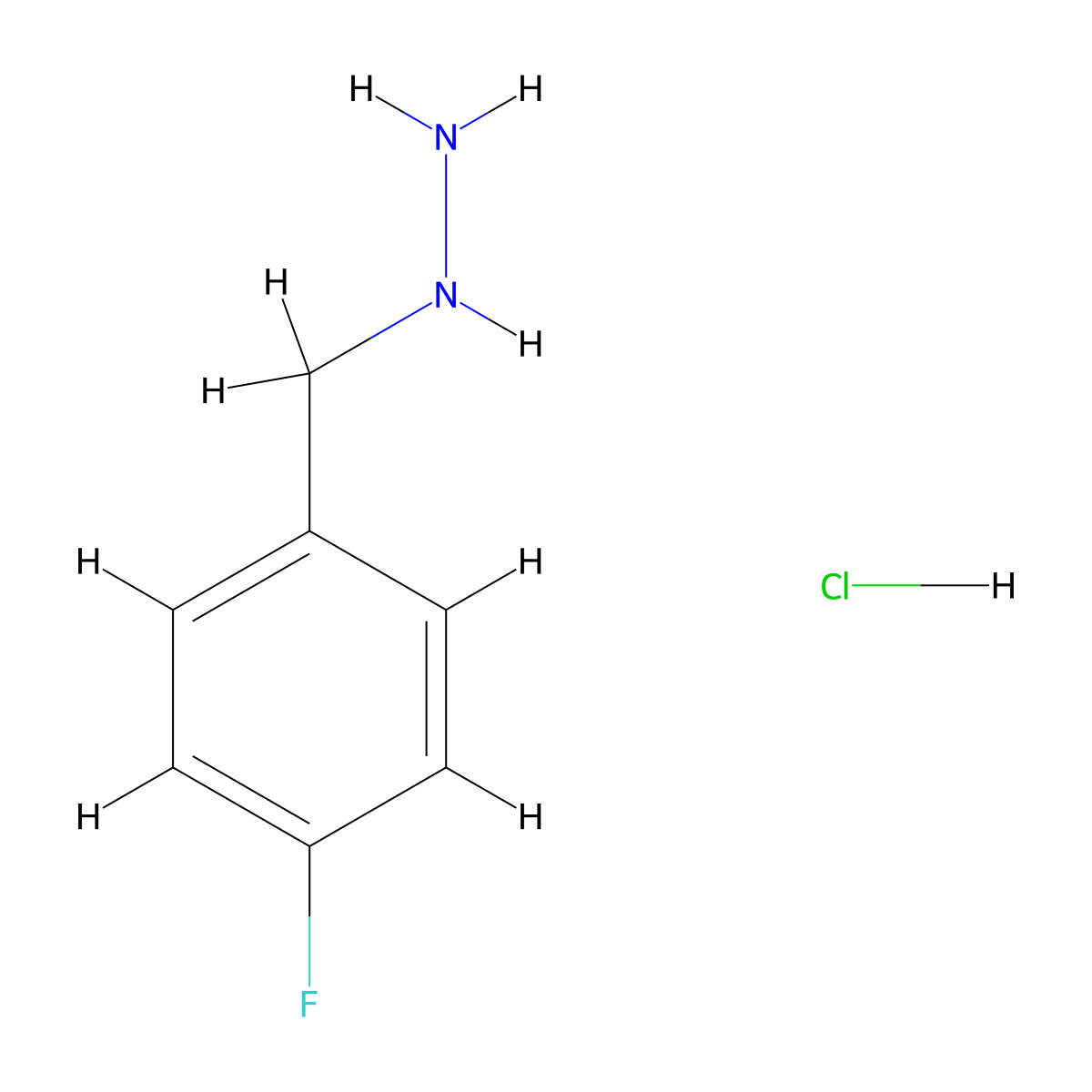 [(4-Fluorophenyl)methyl]hydrazine hydrochloride molecular structure, CAS 1059626-05-9