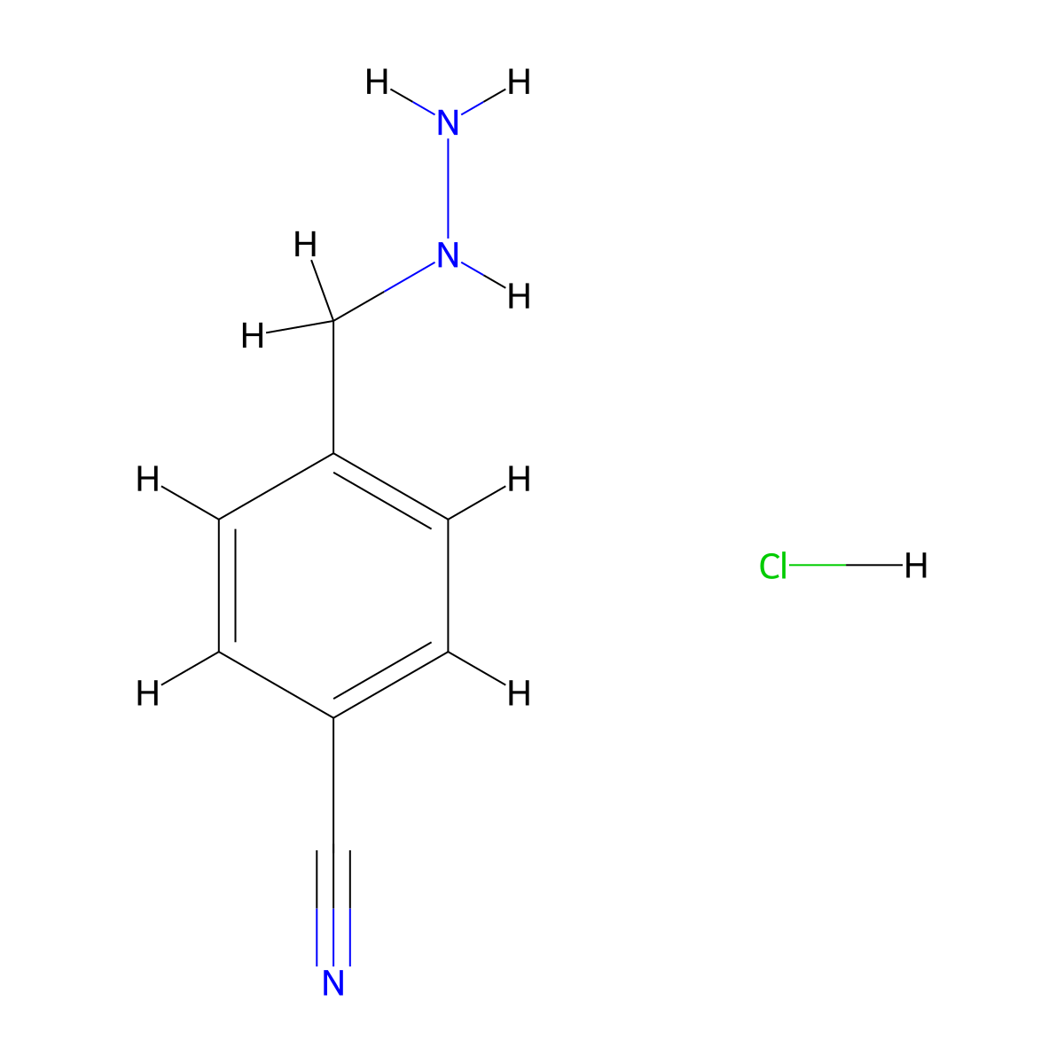 4-(Hydrazinylmethyl)benzonitrile hydrochloride molecular structure, CAS 1059626-08-2