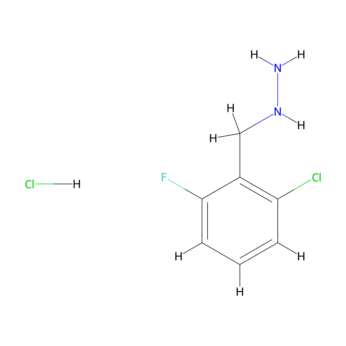 (2-Chloro-6-fluoro-benzyl)-hydrazine hydrochloride molecular structure, CAS 1059626-09-3