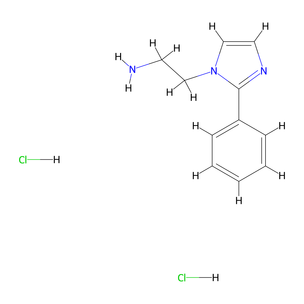 2-(2-phenyl-1H-imidazol-1-yl)ethan-1-amine dihydrochloride molecular structure, CAS 1059626-12-8