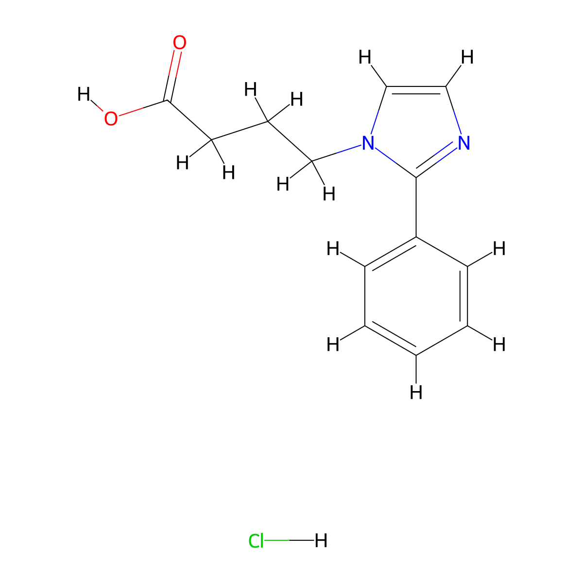 4-(2-Phenyl-1H-imidazol-1-YL)butanoic acid hydrochloride molecular structure, CAS 1059626-15-1