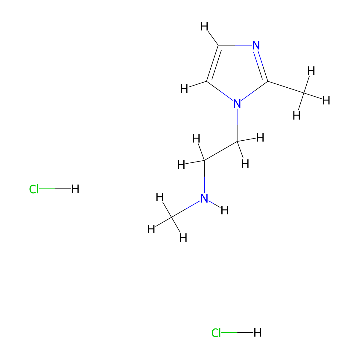n-Methyl-2-(2-methyl-1h-imidazol-1-yl)ethanamine dihydrochloride molecular structure, CAS 1059626-16-2