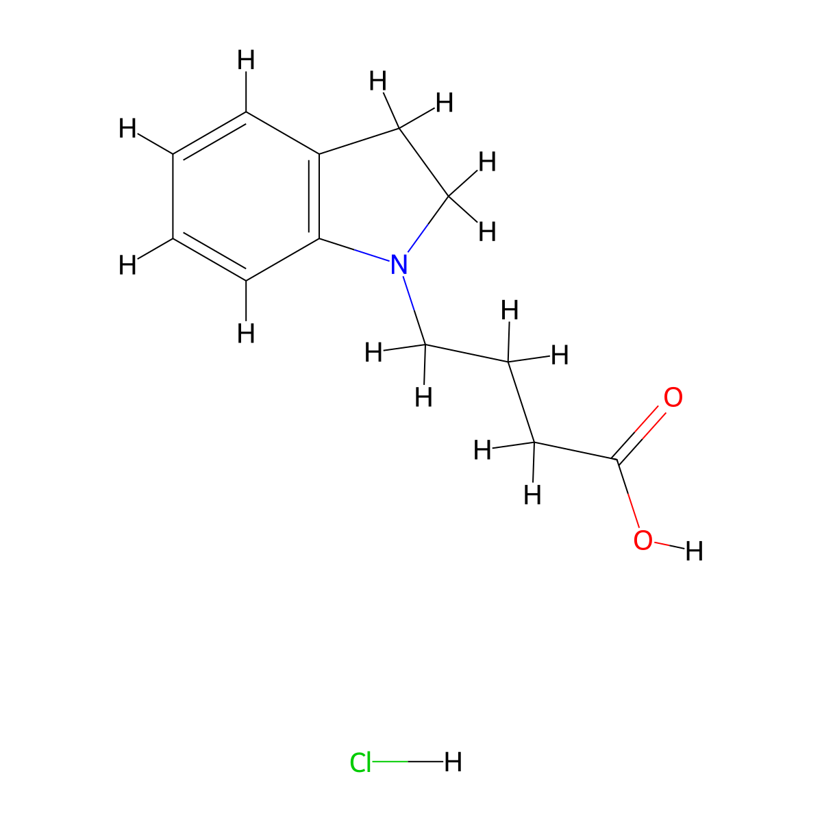 4-(2,3-Dihydro-1H-indol-1-YL)butanoic acid hydrochloride molecular structure, CAS 1059626-21-9