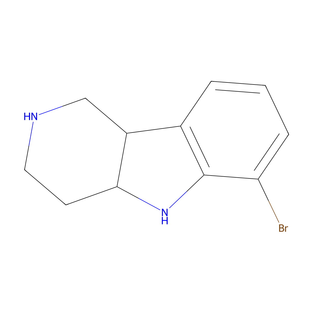 6-bromo-2,3,4,4a,5,9b-hexahydro-1H-pyrido[4,3-b]indole molecular structure, CAS 1059630-12-4